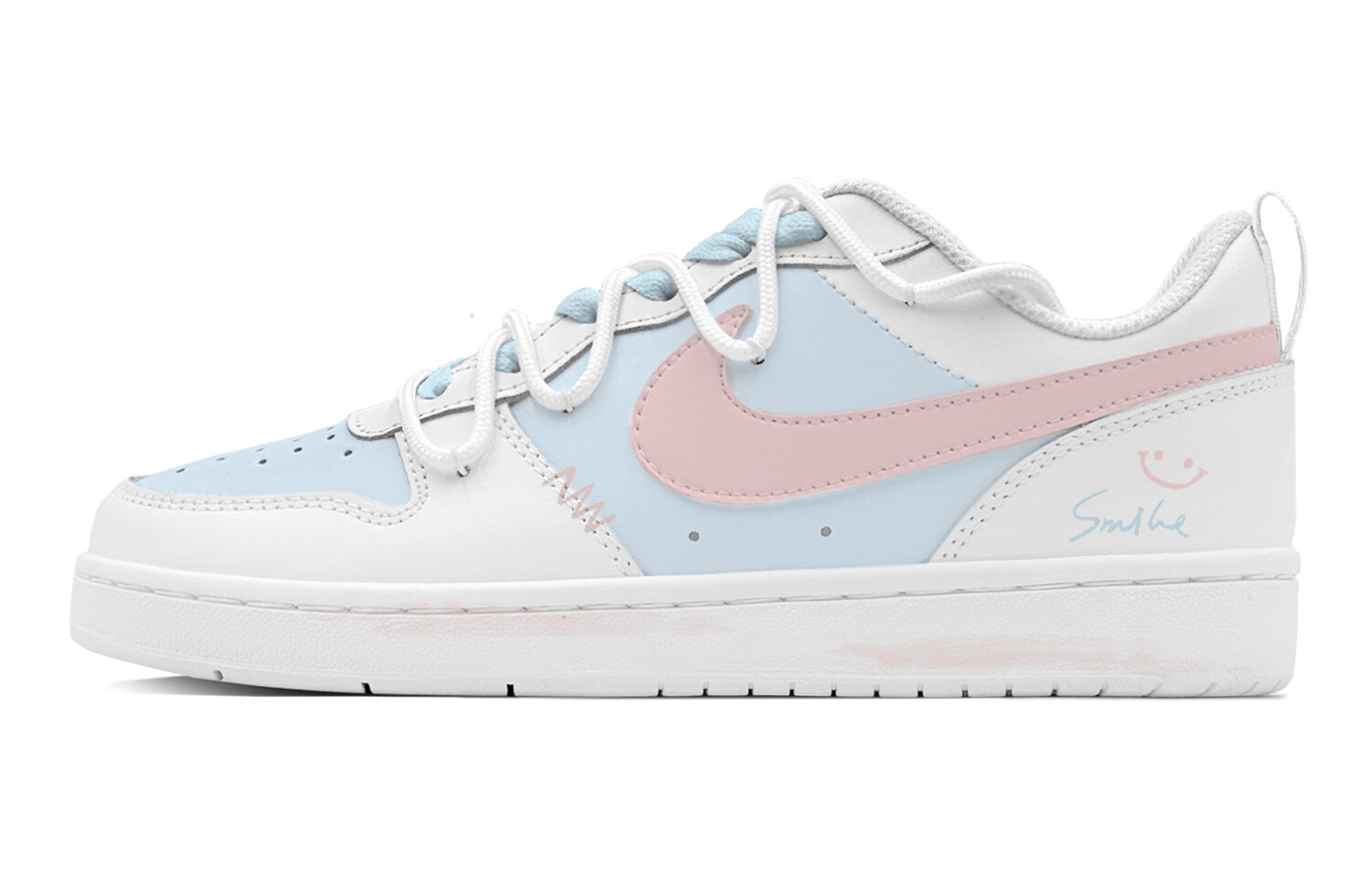 

Кроссовки Nike Court Borough Skateboarding Shoes Women's Low-top Pink, синий/розовый