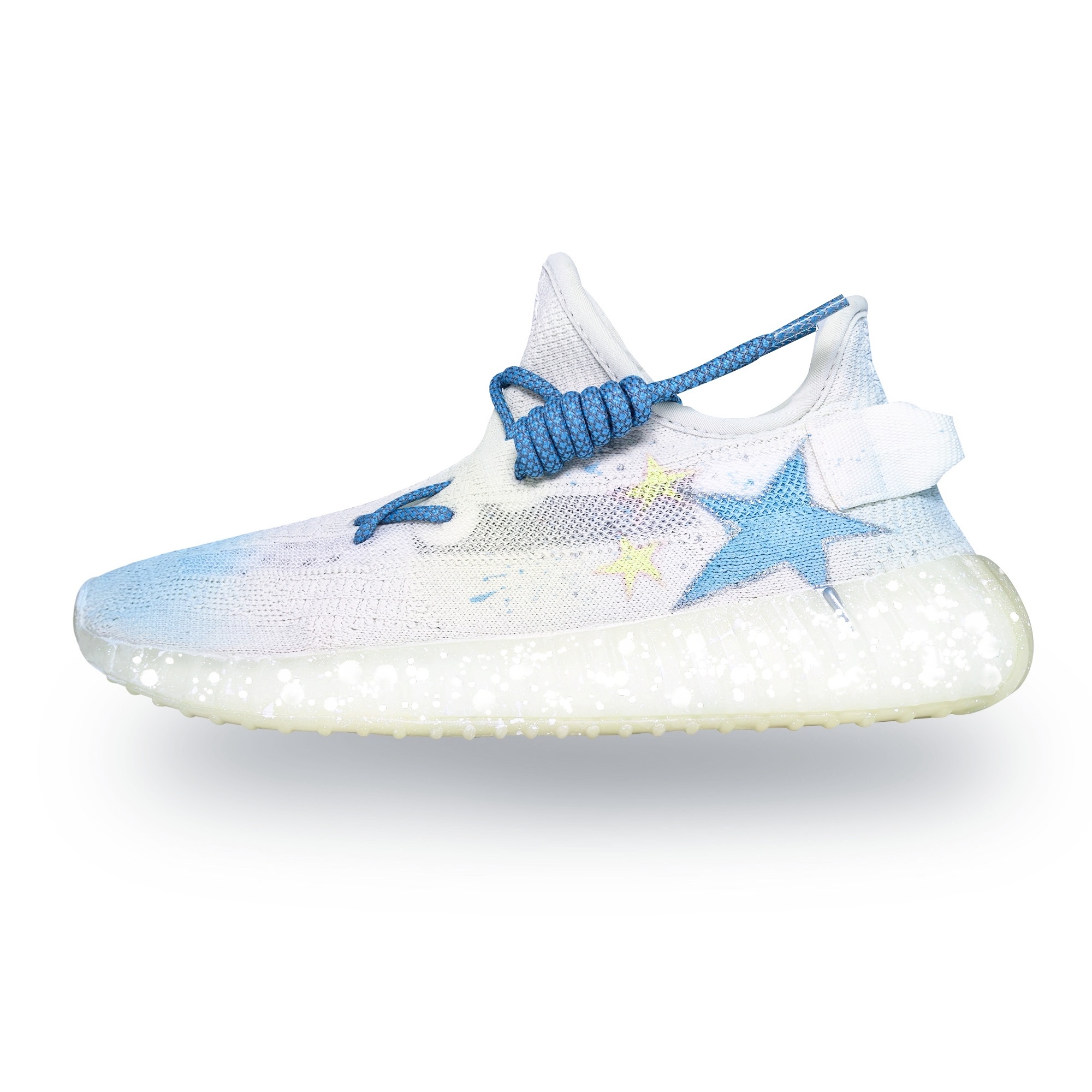 

Adidas Originals Yeezy Boost 350 V2 повседневные кроссовки унисекс низкие бело-сине-желтые сине-белые, цвет Blue White