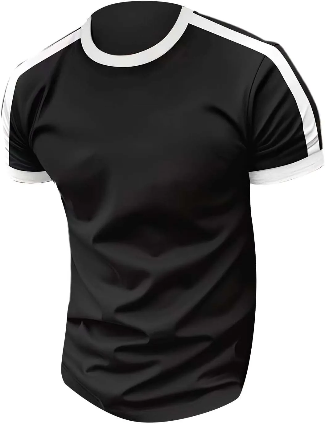 Мужская футболка Muscle с круглым вырезом и короткими рукавами Slim Fit для тренировок — фото 3