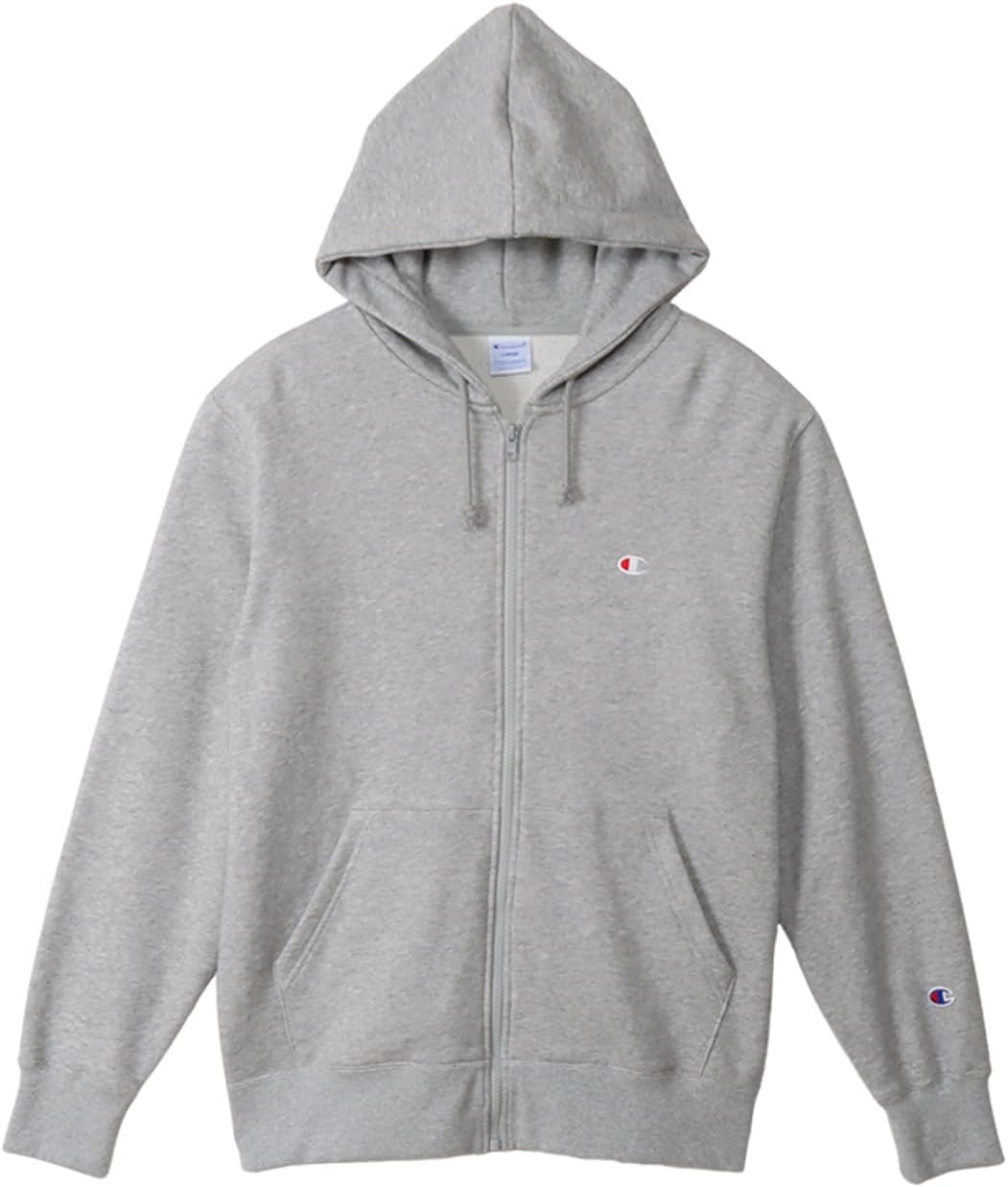 

Мужская толстовка Champion C3-W104Z на молнии, с длинными рукавами, флисовой подкладкой, логотипом One Point, с капюшоном на молнии, базовая модель, серый