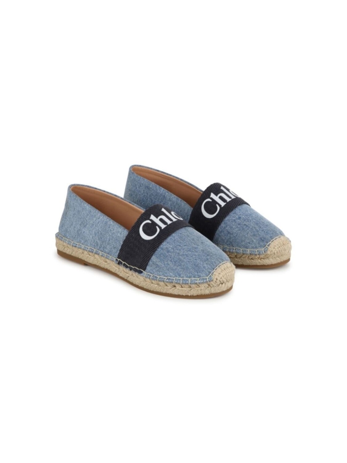 

Chloé Kids джинсовые эспадрильи с логотипом, синий