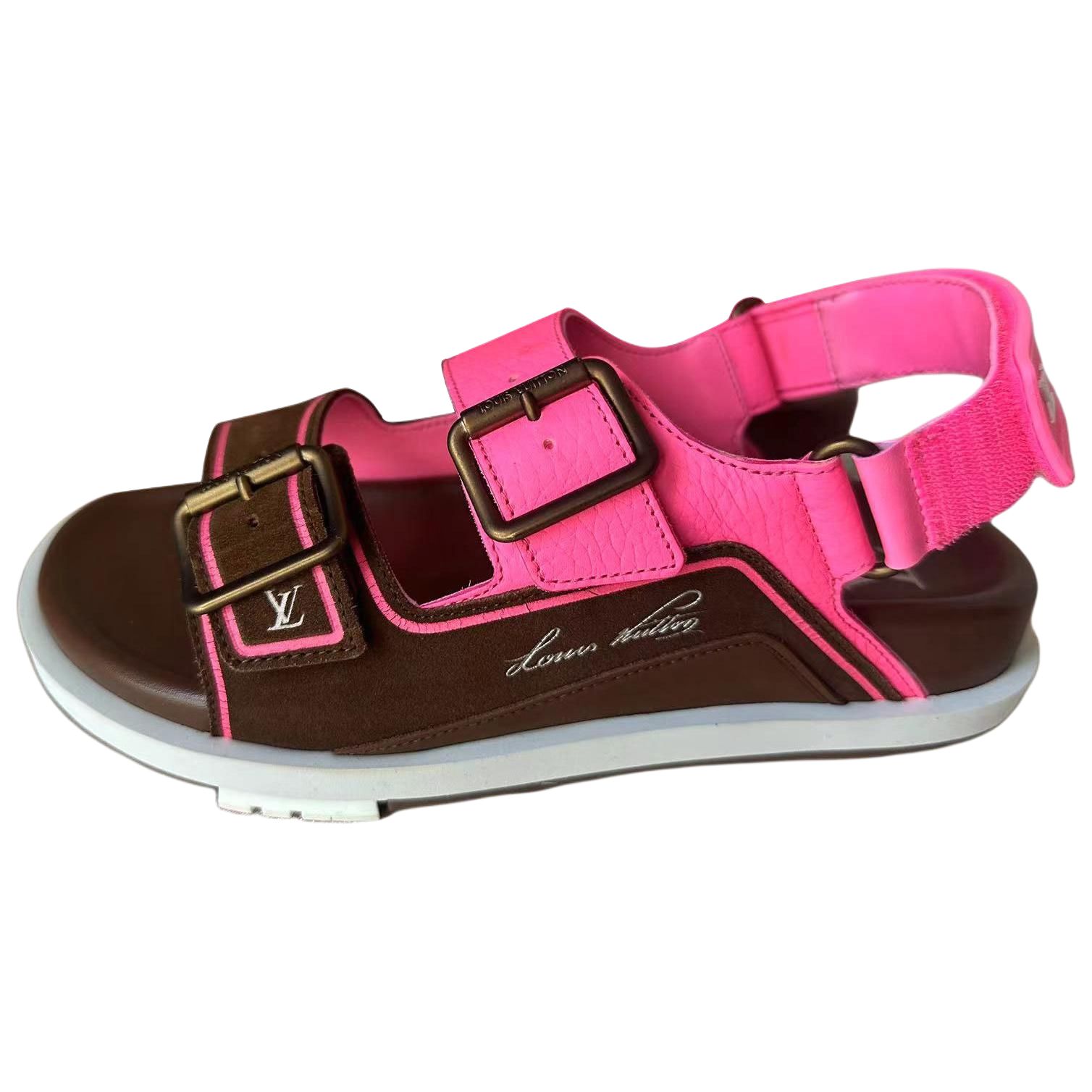 

Тренировочные сандалии One Strap для мужчин розово-коричневые LOUIS VUITTON, розовый