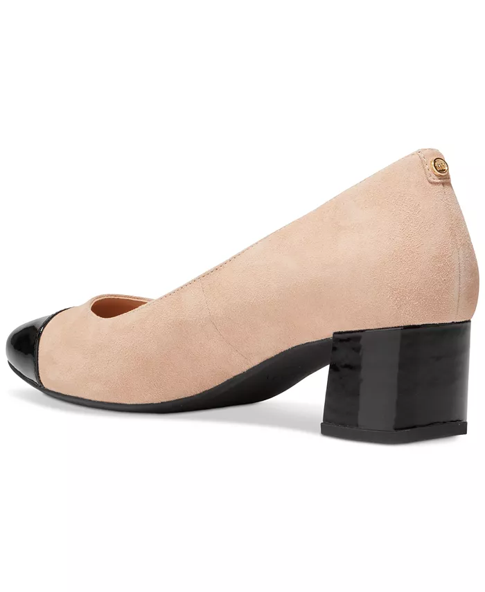 Женские туфли-лодочки на блочном каблуке Cole Haan, коричневый/бежевый — фото 3