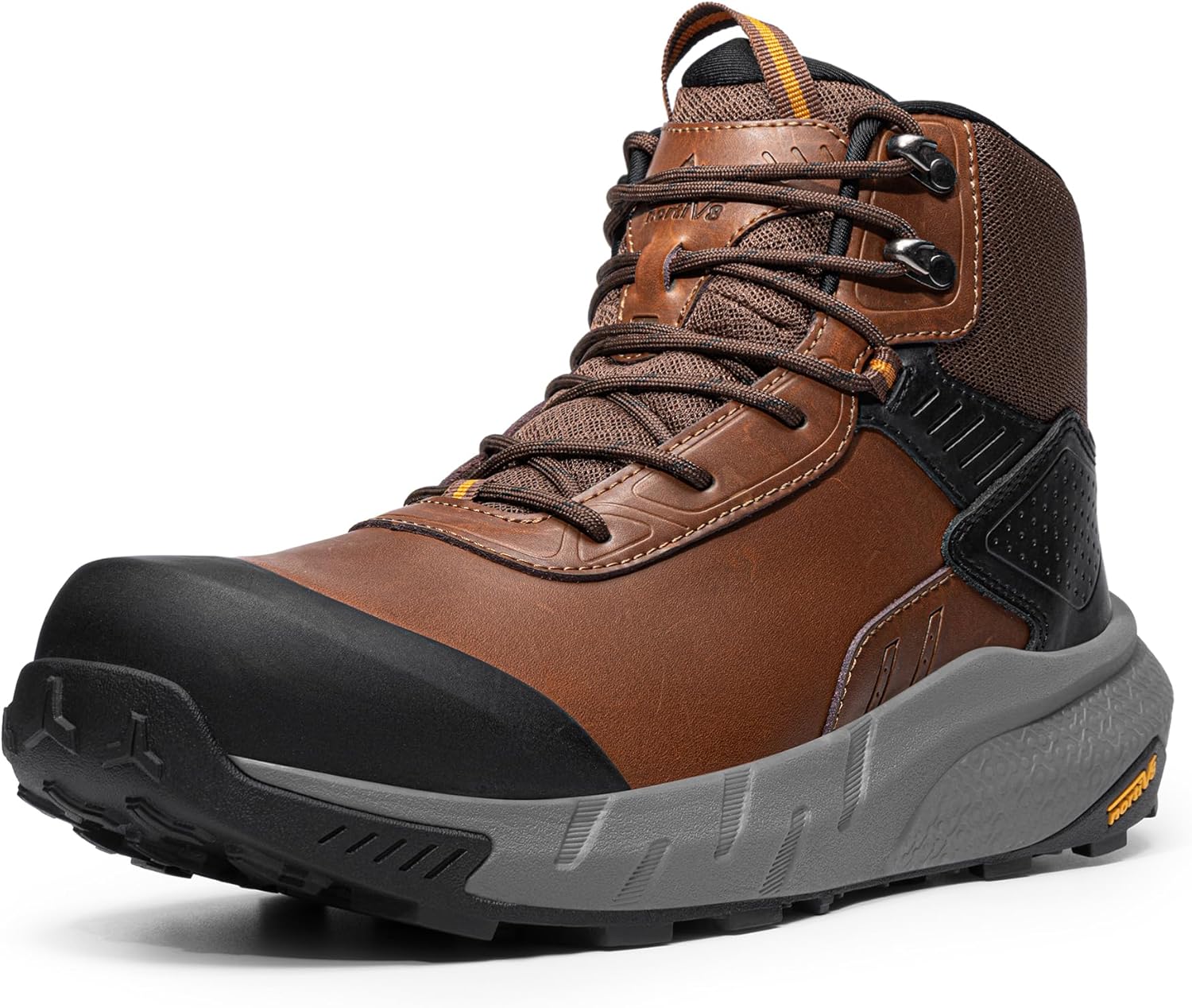 

Ботинки NORTIV 8 с композитным носком для мужчин - водонепроницаемые, легкие, противоскользящие, соответствующие стандартам безопасности ASTM F2412-24 и ASTM F2913-24, для работы на складах и строительства, с технологией VaporGuard-Nano, коричне...