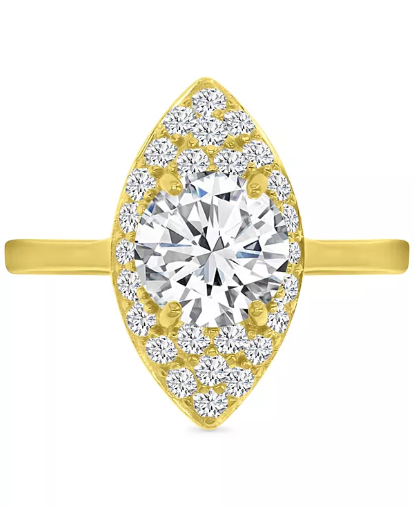 

Кольцо с фианитами огранки «маркиз» (4-3/8 карата) из 14-каратного золота на стерлинговом серебре Macy'S, gold