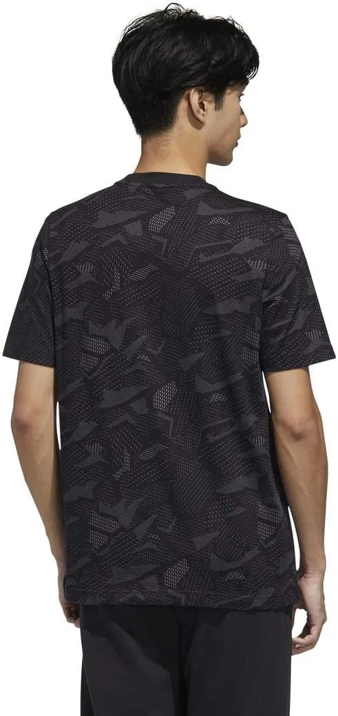 Футболка Adidas Essentials All Over Print, черно-белый — фото 3