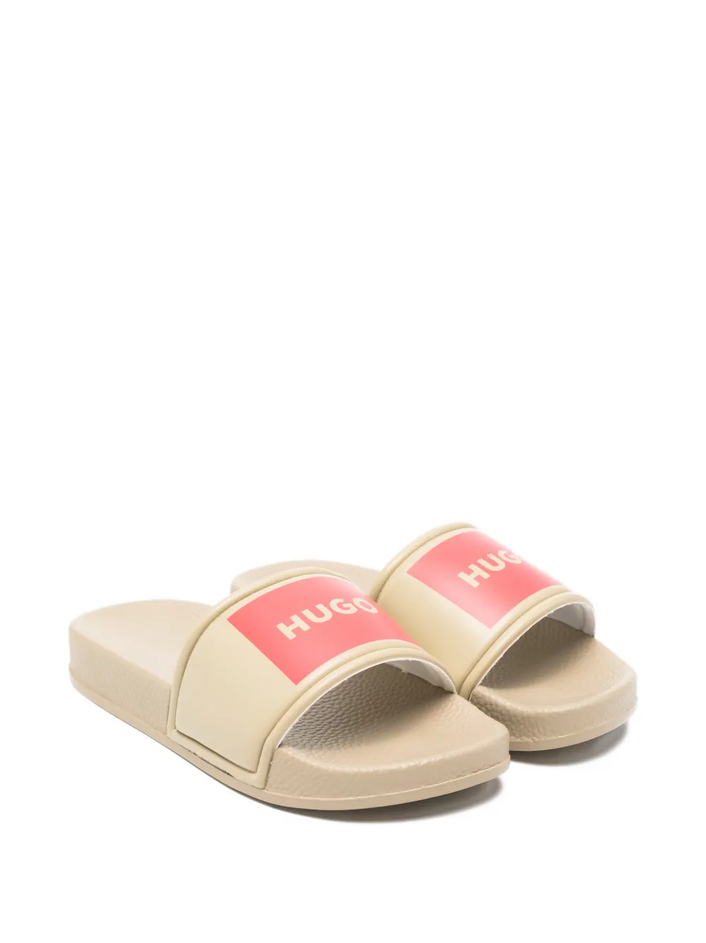 

Тапочки с логотипом Hugo Kids, бежевый