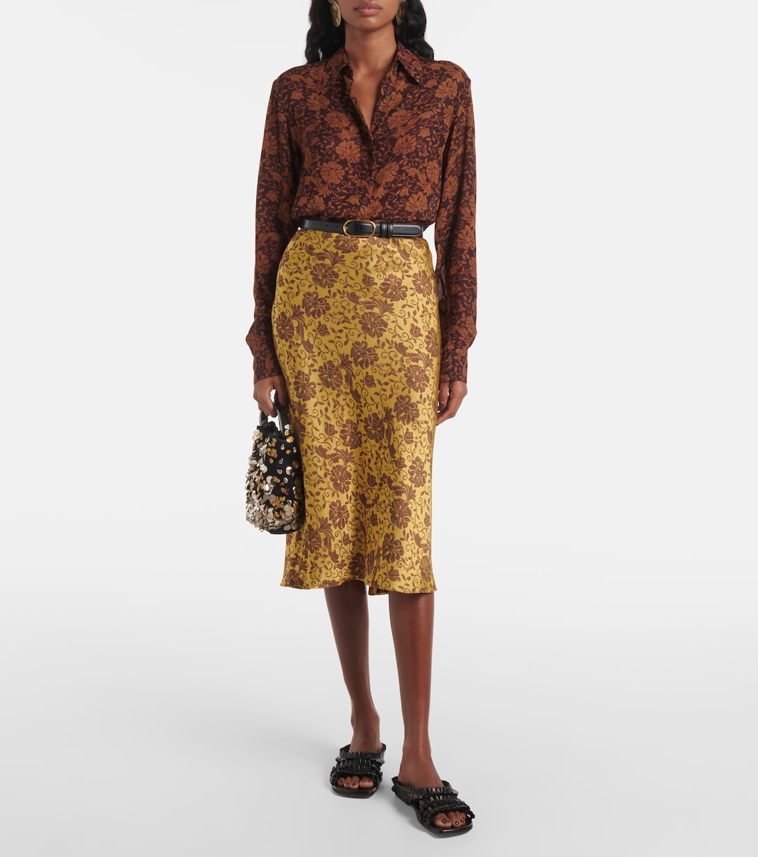 Сандалии из кожи с рюшами Dries Van Noten, черный — фото 3
