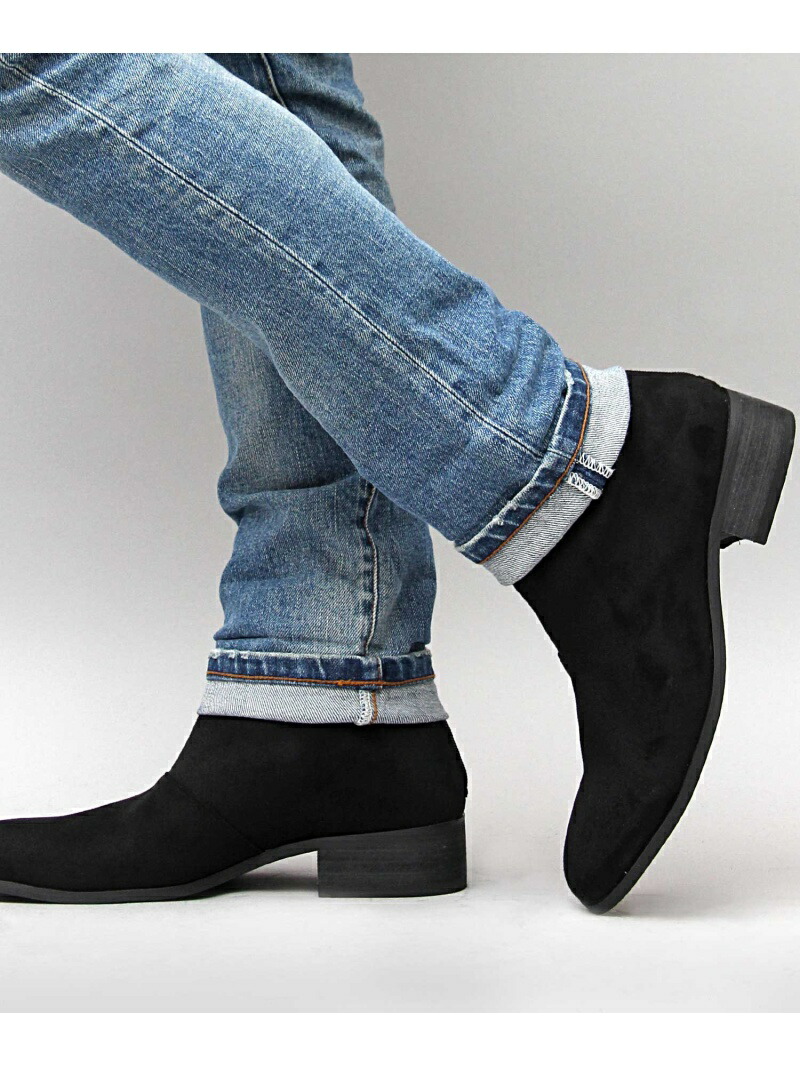 Ботинки с боковыми вставками, ботинки челси с гладким носком Glabella, Black (suede) — фото 3