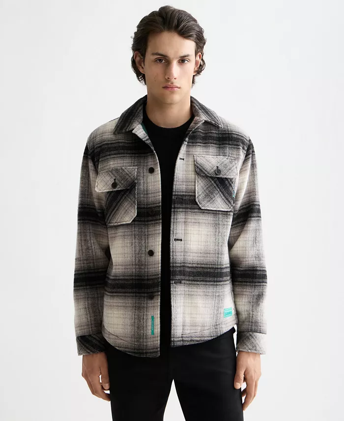 

Мужская рубашка-джемпер с длинным рукавом и классическим воротником Scotch & Soda, серый