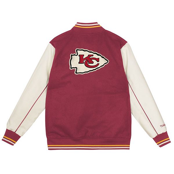 Красная молодежная бейсбольная куртка kansas city chiefs Mitchell & Ness — фото 4