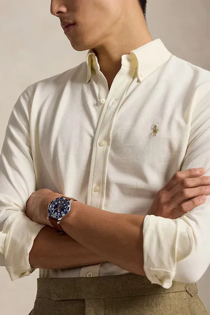 Классическая рубашка Polo Ralph Lauren, бежевый — фото 4