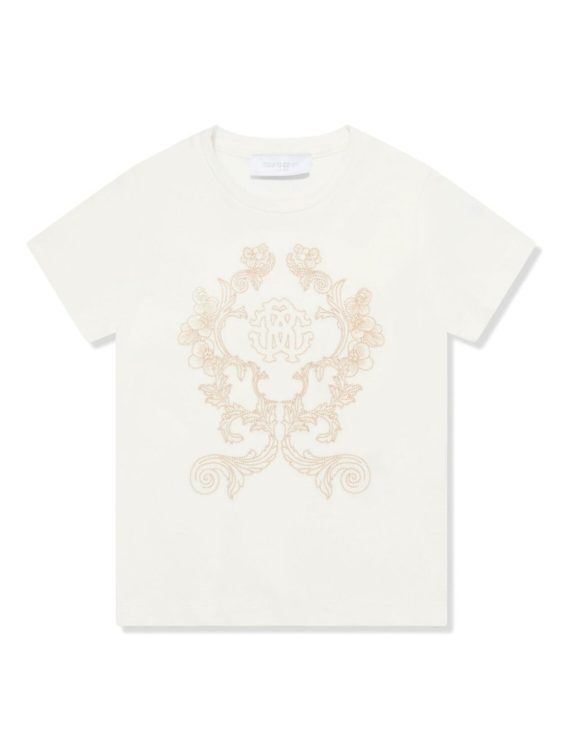 

Футболка с вышитым логотипом Roberto Cavalli Junior, белый