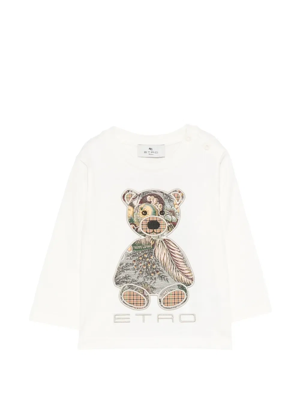Футболка с мотивом плюшевого мишки ETRO KIDS, белый