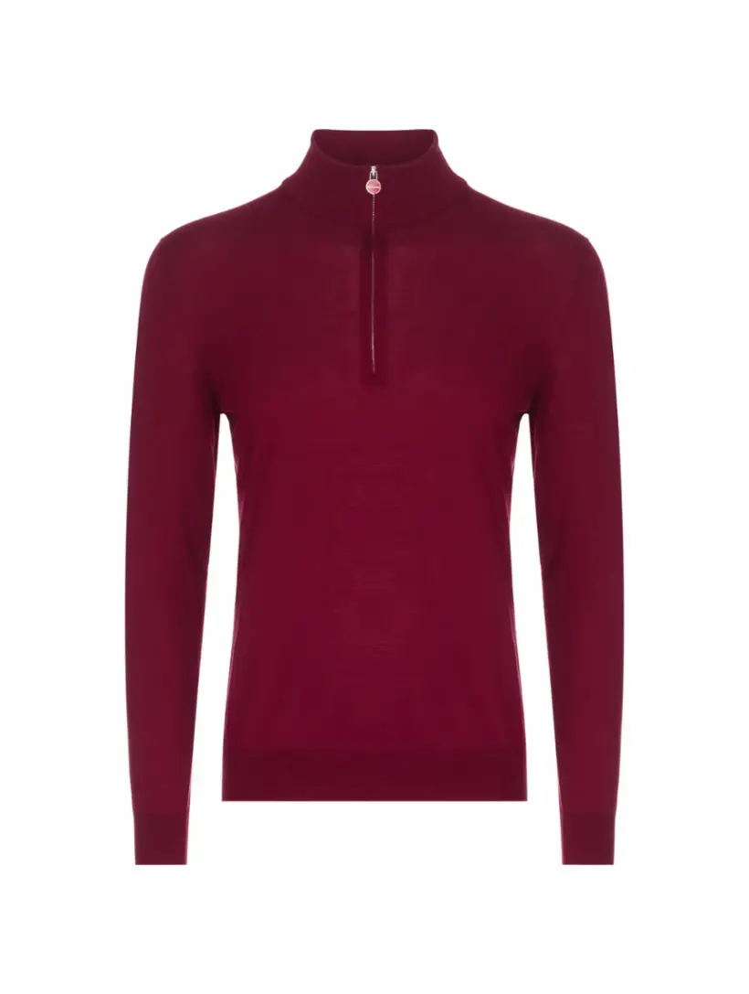 

Шерстяной свитер на молнии Kiton, бордовый