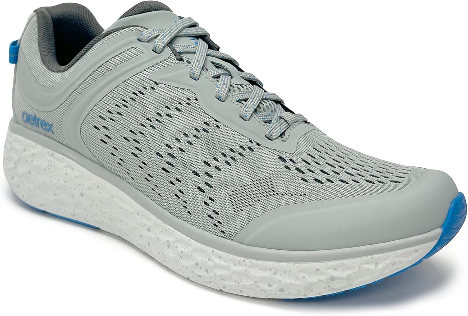 

Мужские ортопедические кроссовки Aetrex Chase с поддержкой свода стопы - облегчение при подошвенном фасците, комфортная сетка, регулируемые шнурки, светло-серый