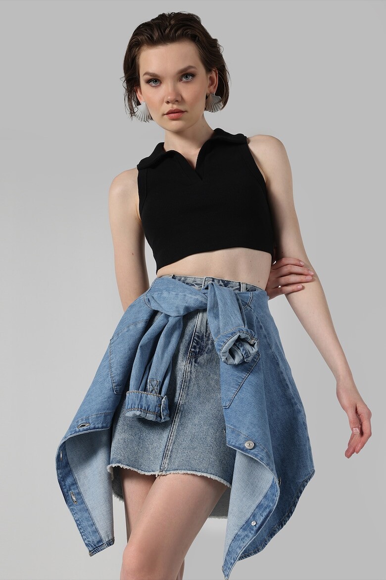 

Укороченный топ с воротником Colin'S, черный