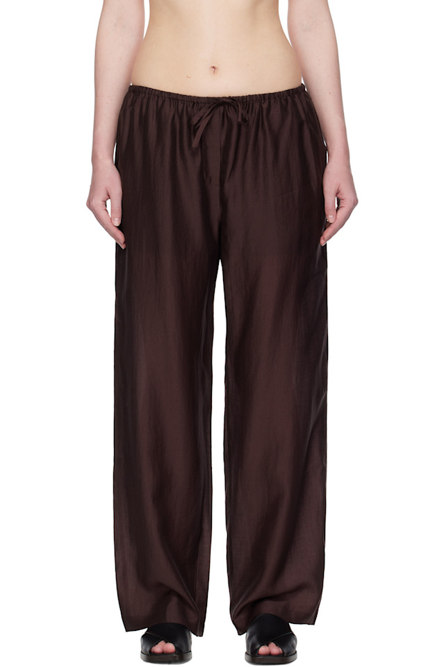 

Шелковые брюки для отдыха Silky banding Amomento, цвет burgundy