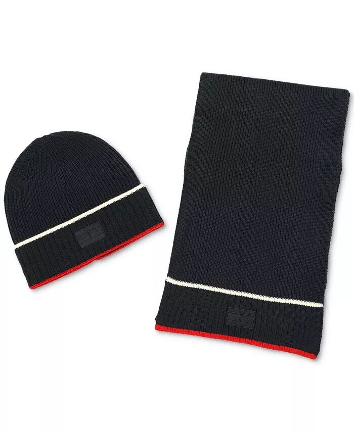 

Мужской комплект из шапки и шарфа с кончиками Tommy Hilfiger, синий