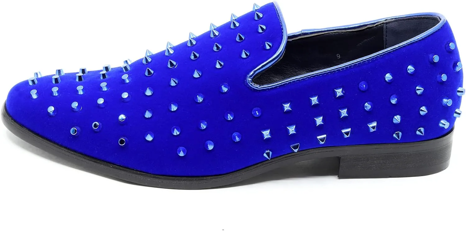 

Мужские винтажные туфли-лоферы с шипами от модного дизайнера, классические смокинговые туфли, модель SM-28 Metrocharm, синий