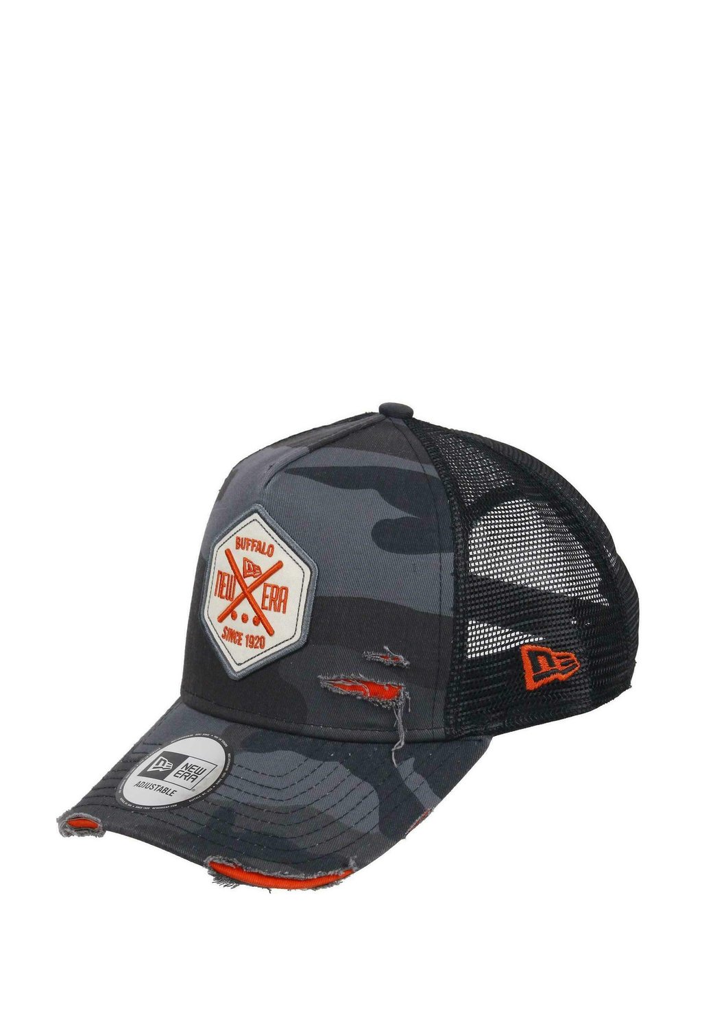 

Бейсболка FRAYED PATCH MIDNIGHT CAMO A-FRAME ADJUSTABLE TRUCKER New Era, черный