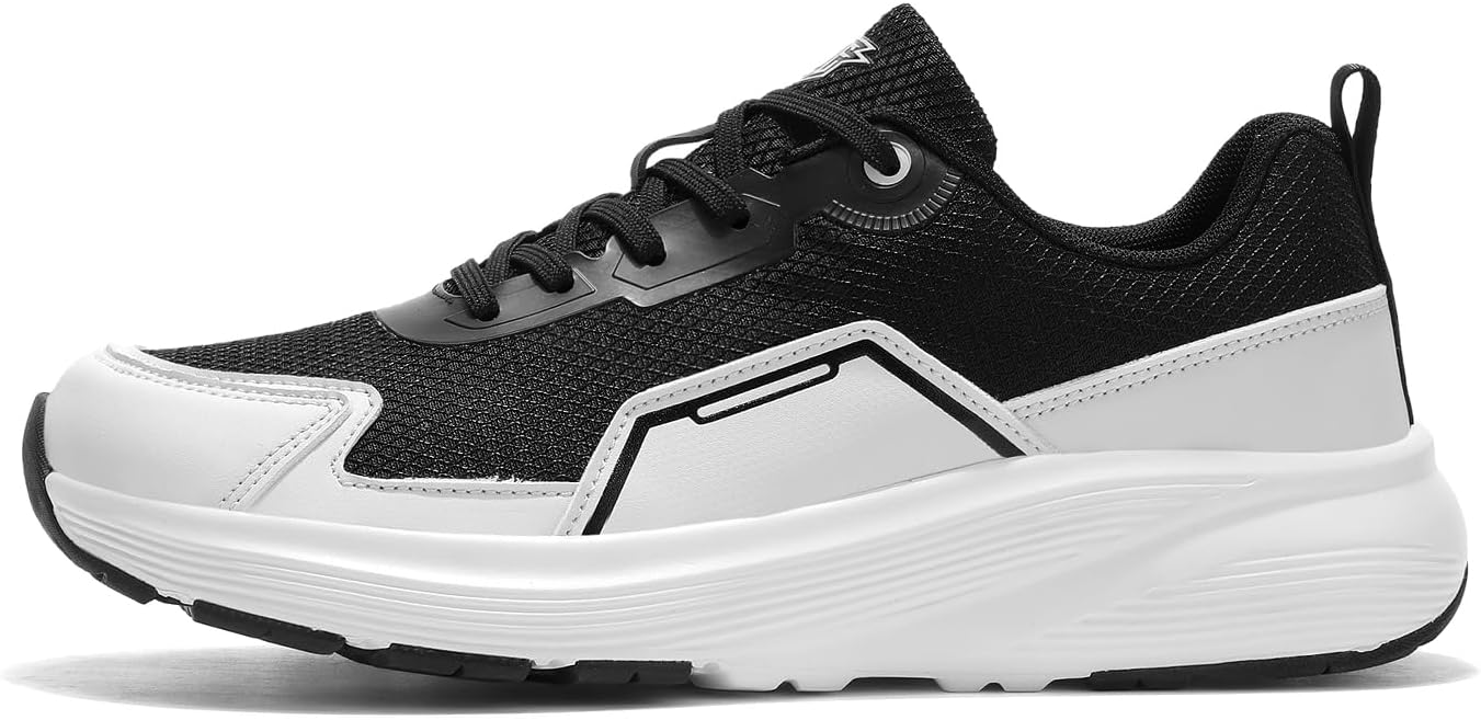 

Мужские модные кроссовки с широкой носовой частью, подходящие для ходьбы на улице, бега и кемпинга в любое время года, мужские шнурованные спортивные туфли с ортопедической поддержкой Lhyxu, белый/черный