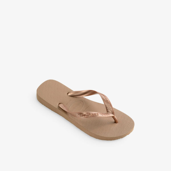 Топовые резиновые шлепанцы Tiras с металлическим покрытием Havaianas, розовый — фото 3