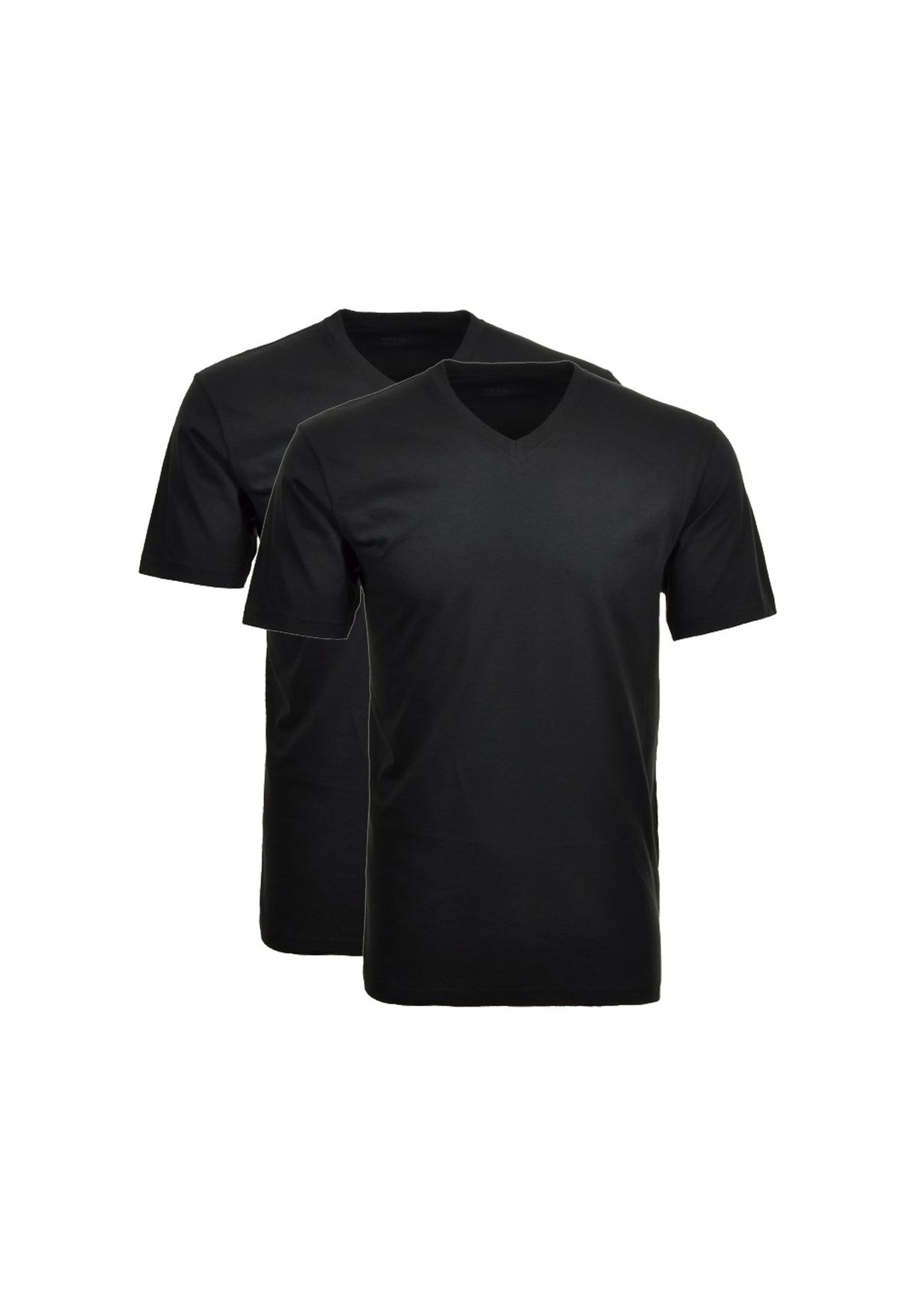 

Комплект мужских футболок (2 шт), рукав 1/2, майка, V-образный вырез RAGMAN, черный