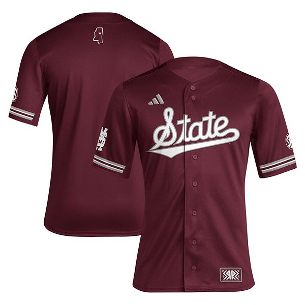 

Мужская бейсбольная майка adidas maroon mississippi state bulldogs reverse retro replica Unbranded