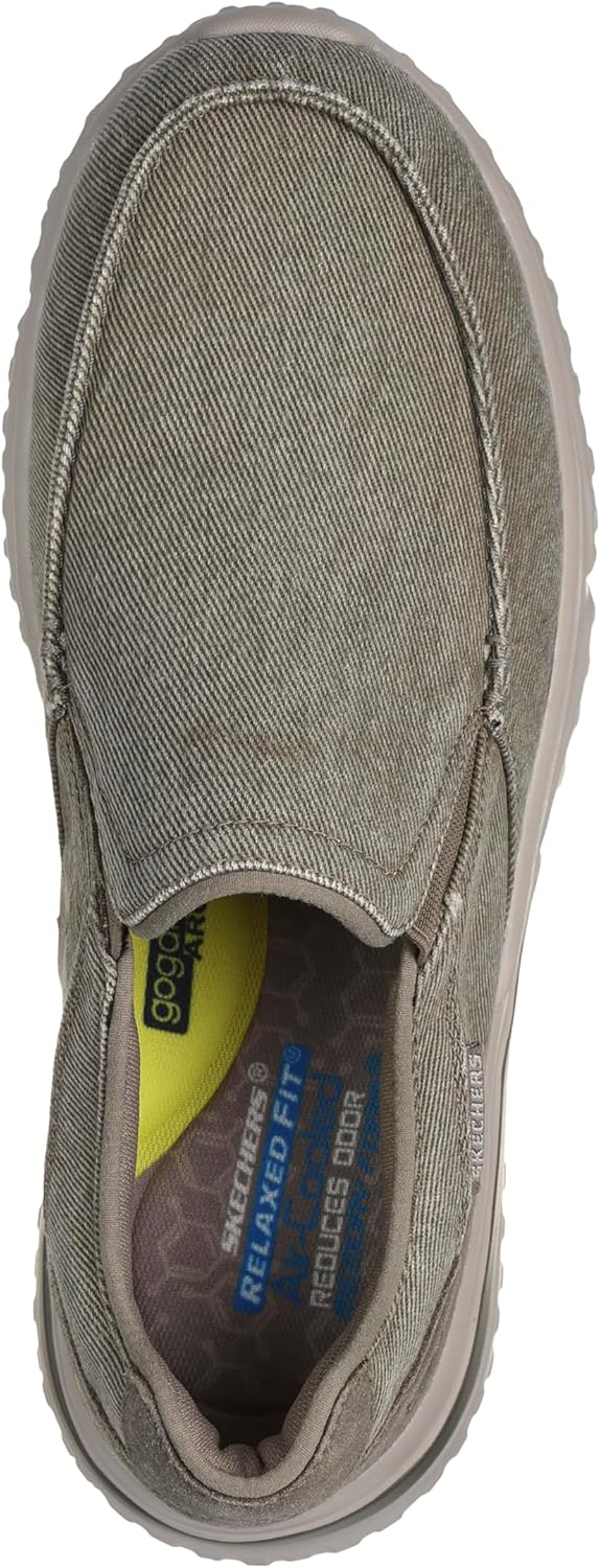 Мужские мокасины Skechers Relaxed Fit: Solvano - Varone Slip-On, Taupe — фото 2
