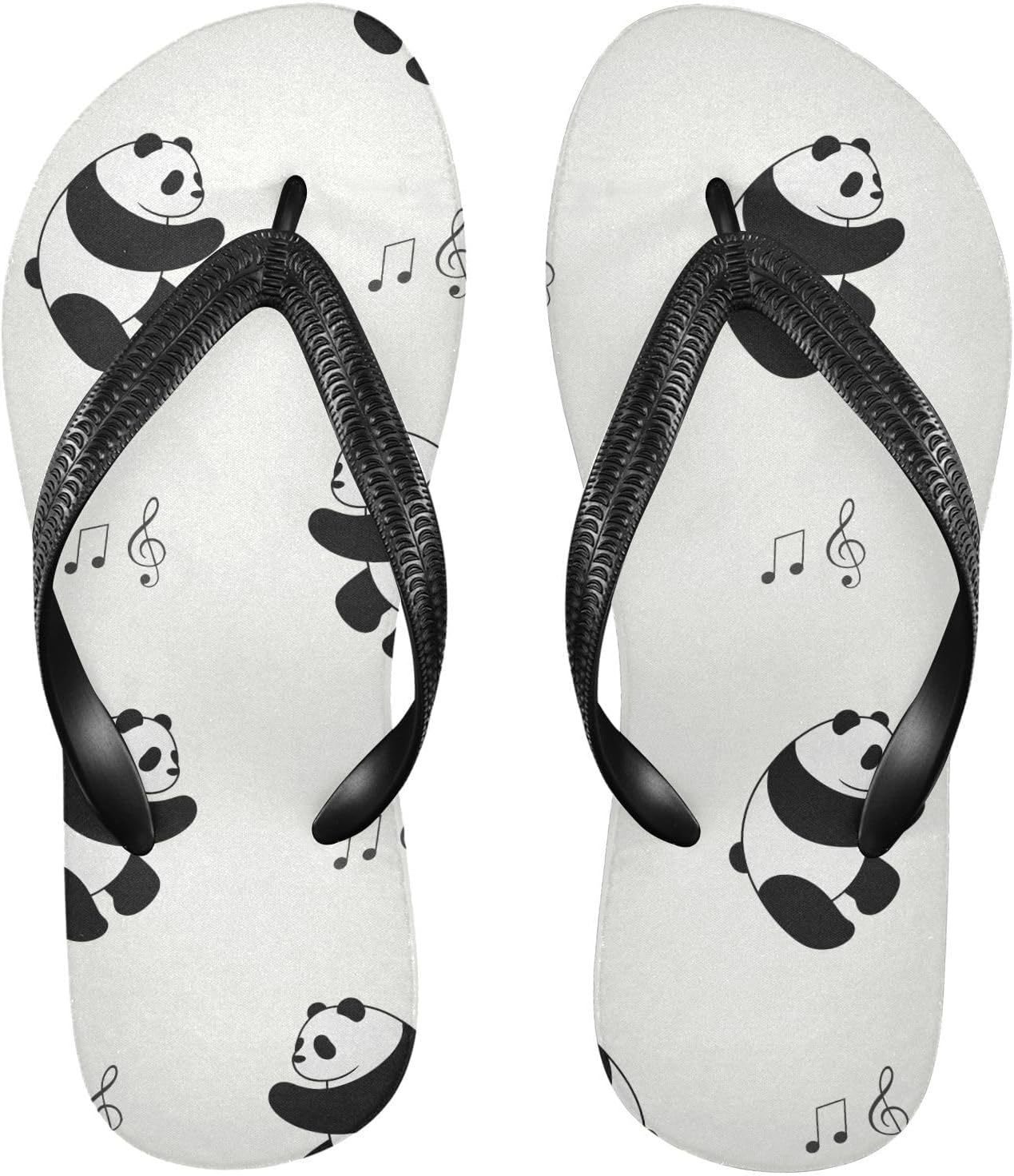 

Милая панда Музыкальные черно-белые пляжные шлепанцы летние повседневные сандалии для женщин и мужчин 2301737 Kfbe