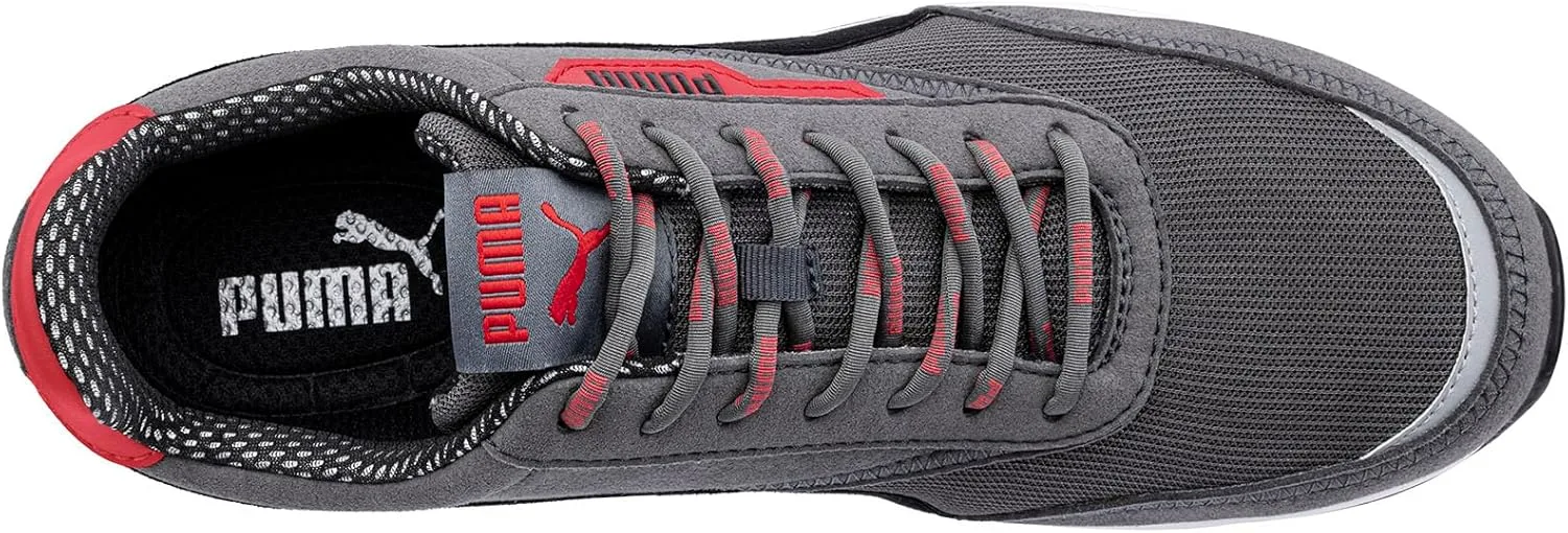 PUMA Safety Rider Low S1PS ESD FO HRO Легкие ботинки с ремешком унисекс с нескользящим металлическим защитным колпачком из стекловолокна, серый — фото 3