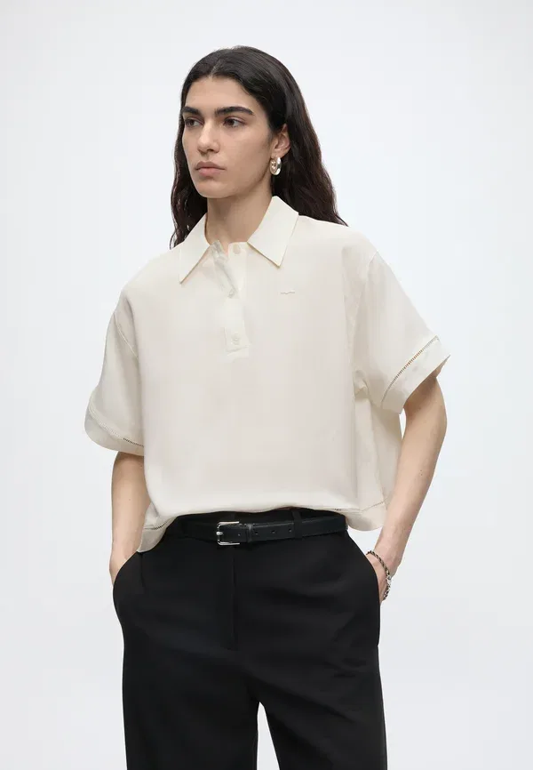 Поло Lacoste из твила, мука — фото 4