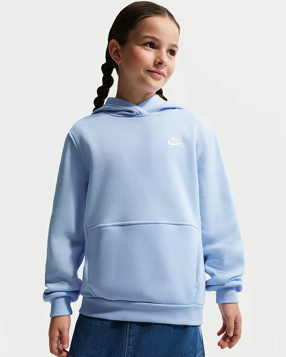 Детская толстовка Nike Sportswear Club Fleece, Hydrogen Blue/White — фото 2