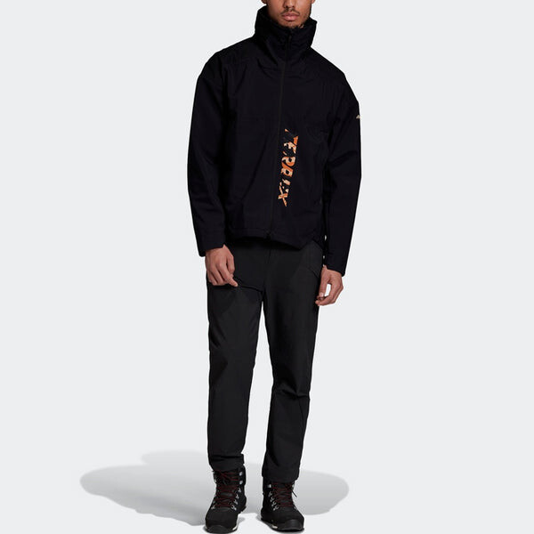 Куртка adidas Logo Stand Collar Sports Hooded Jacket Black, черный — фото 2