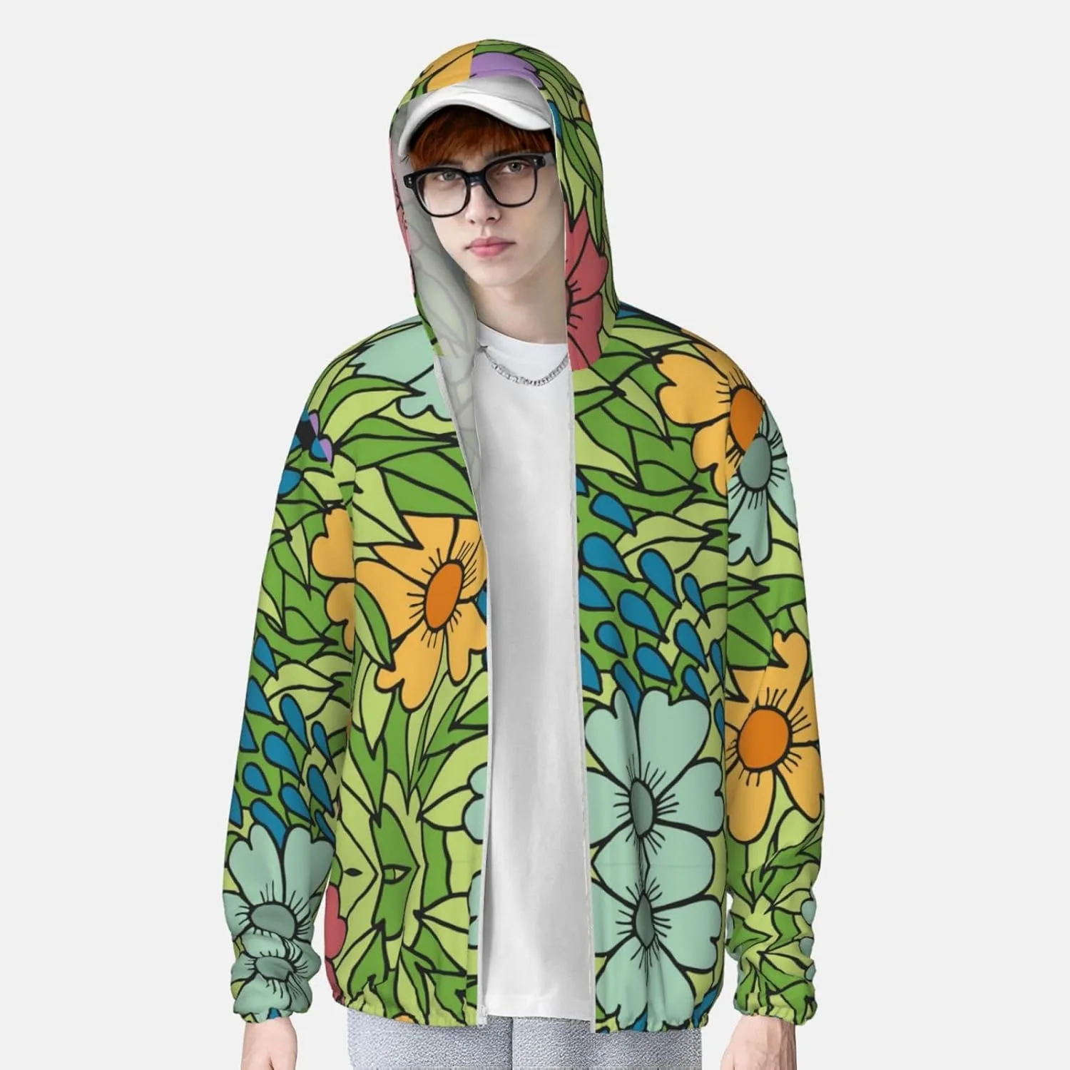 Цветочная спортивная худи с защитой от солнца, Full Zip — фото 2