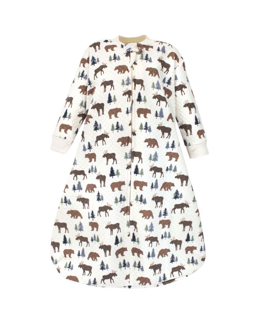 

Высококачественная стеганая футболка с длинными рукавами для комфортного сна и ношения Hudson Baby, Moose bear