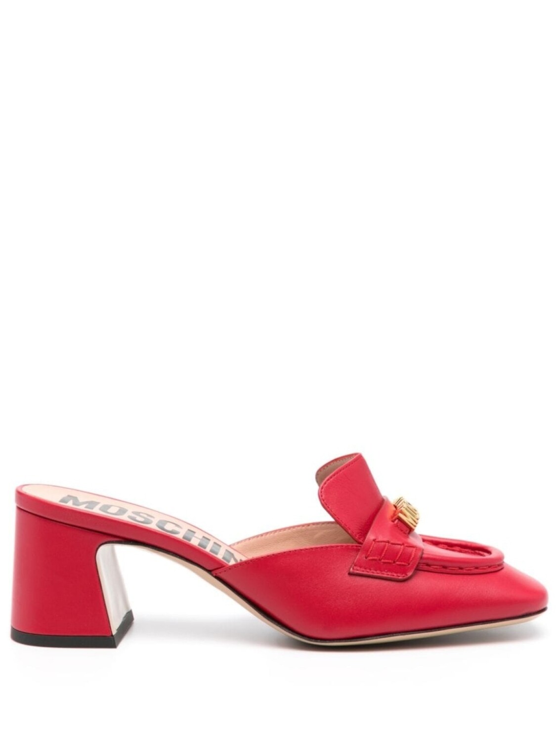 

Moschino мюли с логотипом, красный