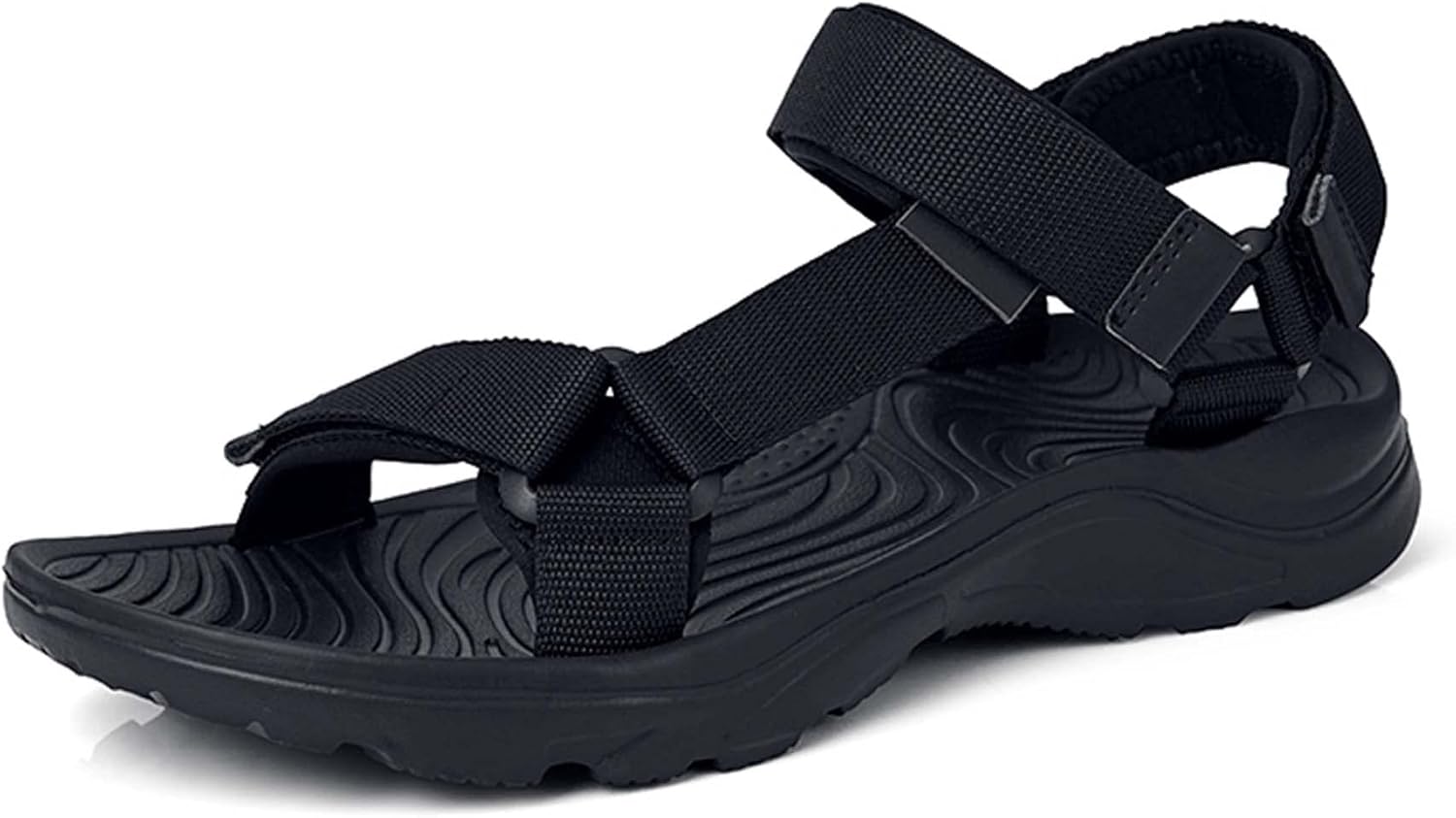 

Летние мужские модные сандалии, удобные, легкие, мягкие, повседневные, простые, износостойкие, амортизирующие, противоскользящие Generic, черный