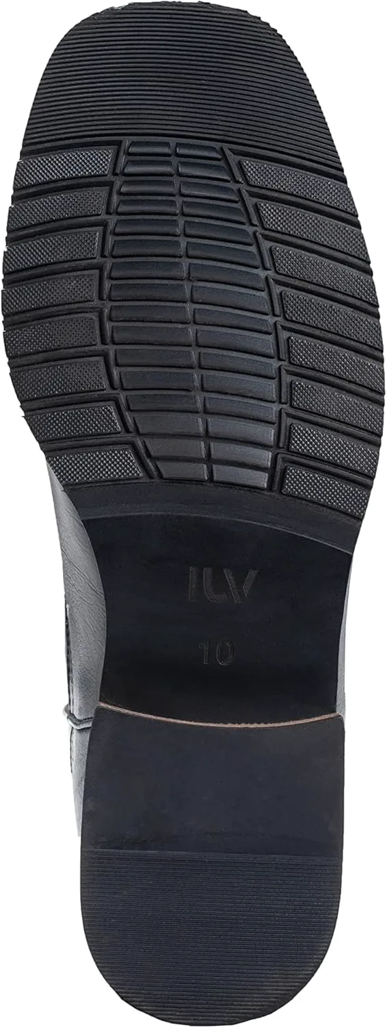 

Мужские ковбойские сапоги IUV для широкой стопы с квадратным носком, вестерн-сапоги с классической вышивкой, прочные сапоги без шнуровки, черный