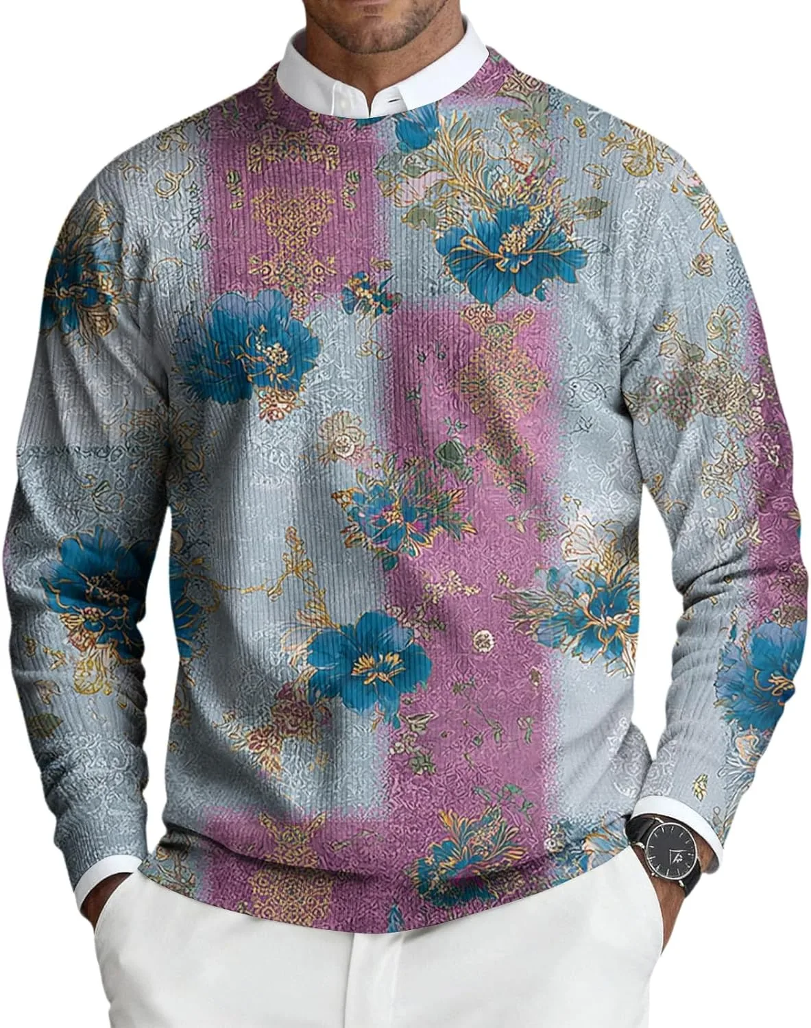 

Мужской свитер с круглым вырезом Slim Fit