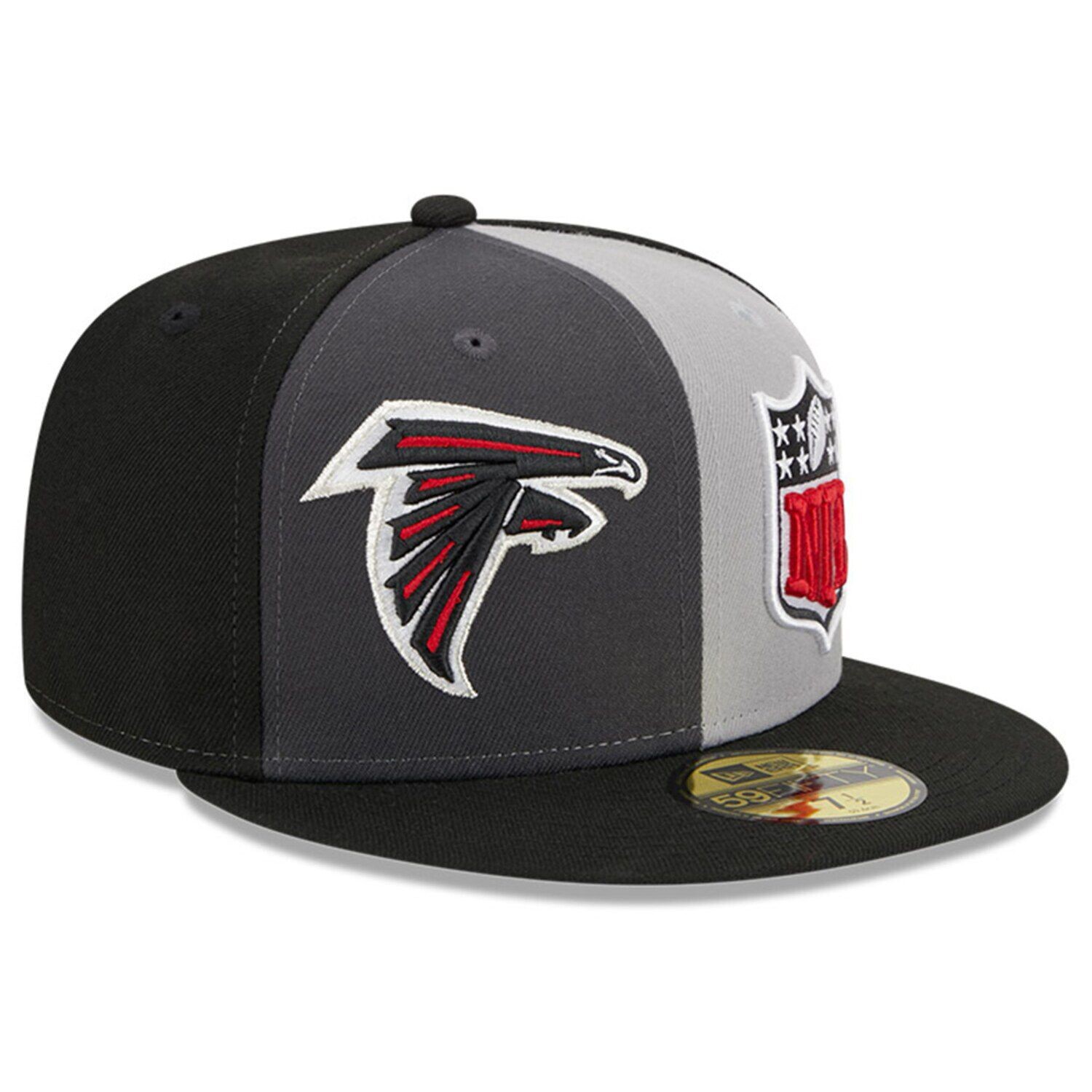 

Мужская облегающая шляпа New Era Grey/Black Atlanta Falcons 2023 Sideline 59FIFTY