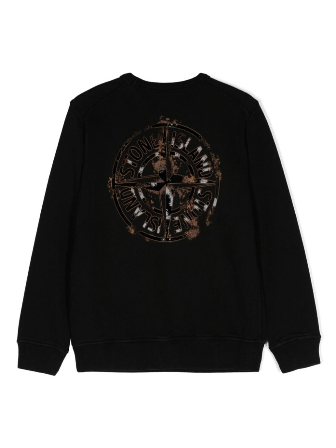 Stone Island Junior толстовка из органического хлопка с логотипом, черный — фото 2