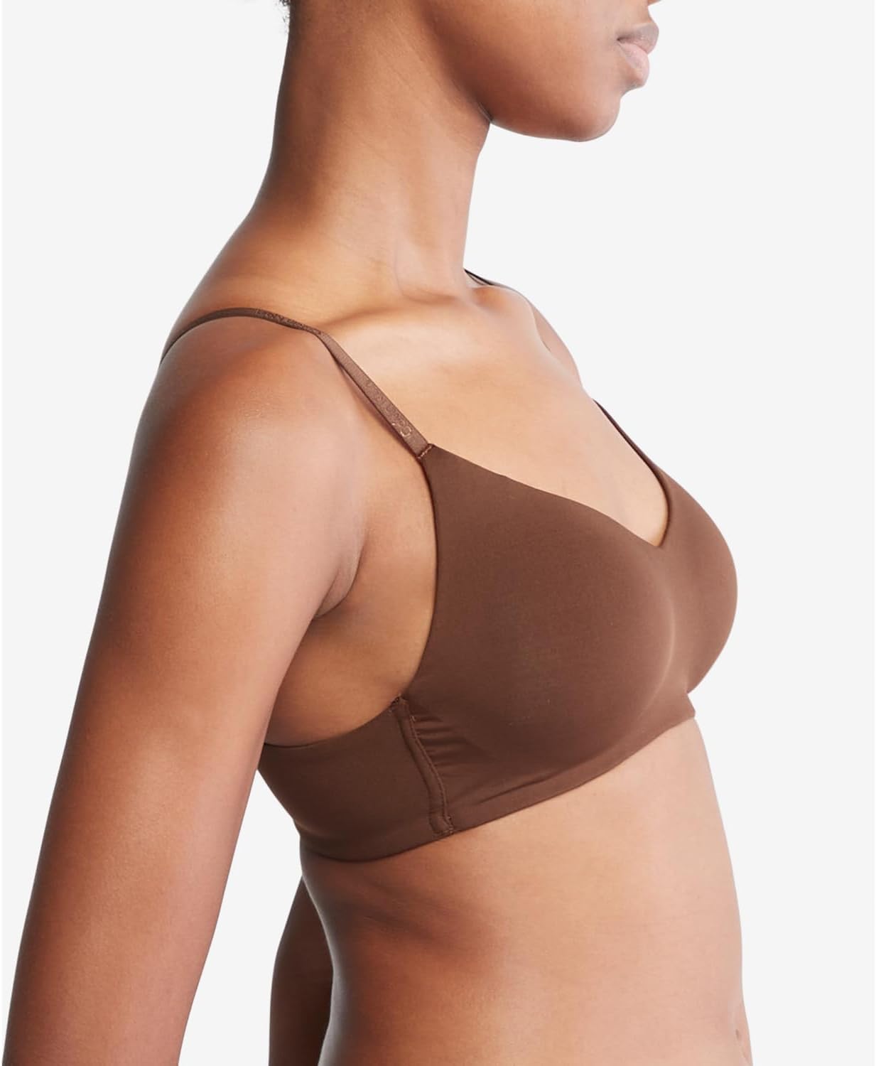 Женский облегающий бюстгальтер-бралетт Calvin Klein с легкой подкладкой, Umber — фото 4