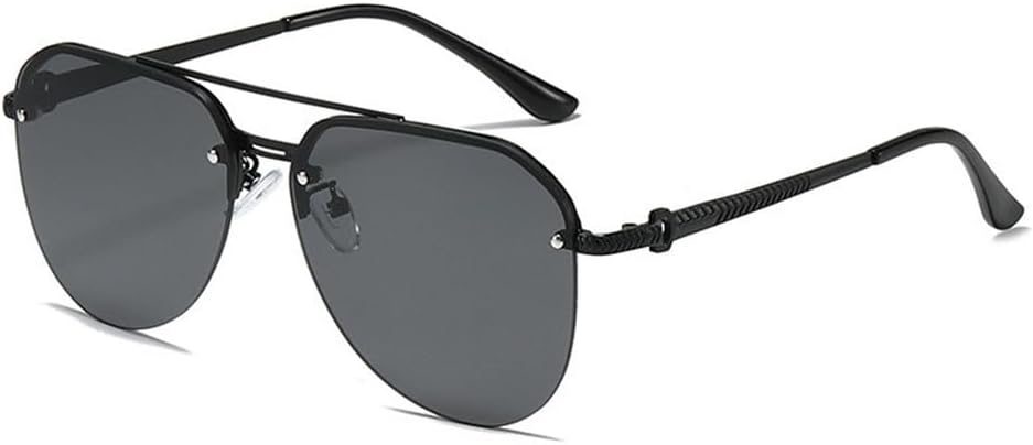 

Модные солнцезащитные очки в полуободковой оправе, ретро-очки с металлическим покрытием для активного отдыха, солнцезащитные очки для женщин и мужчин KTUCN, Black Gray