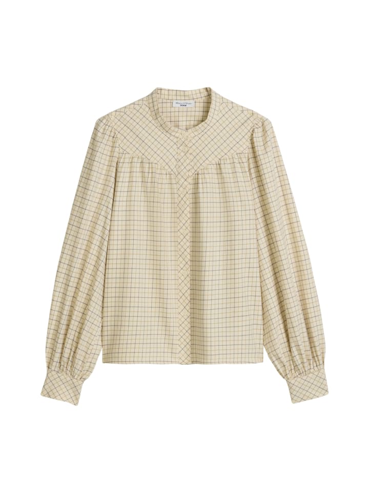 

Клетчатая блузка А-образного силуэта в оттенке белого Marc O'Polo DENIM