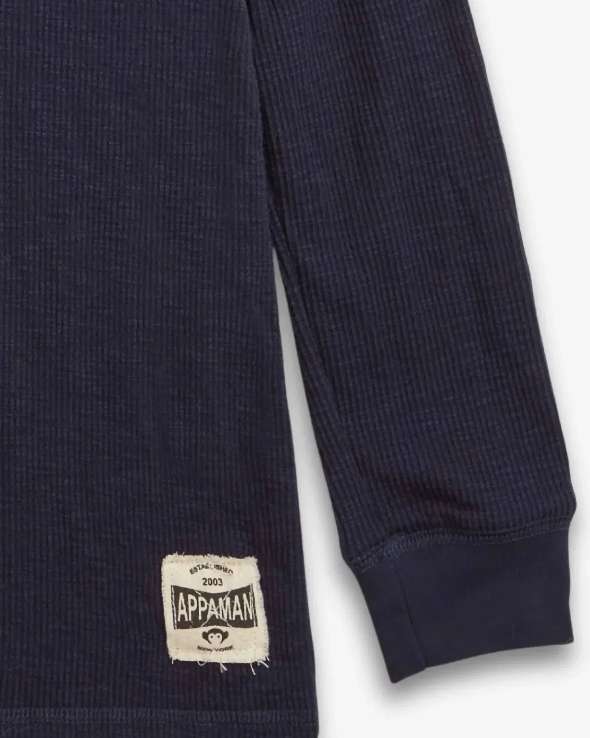 Appaman Детская термофутболка Craftsman Thermal Henley темно-синего цвета — фото 3