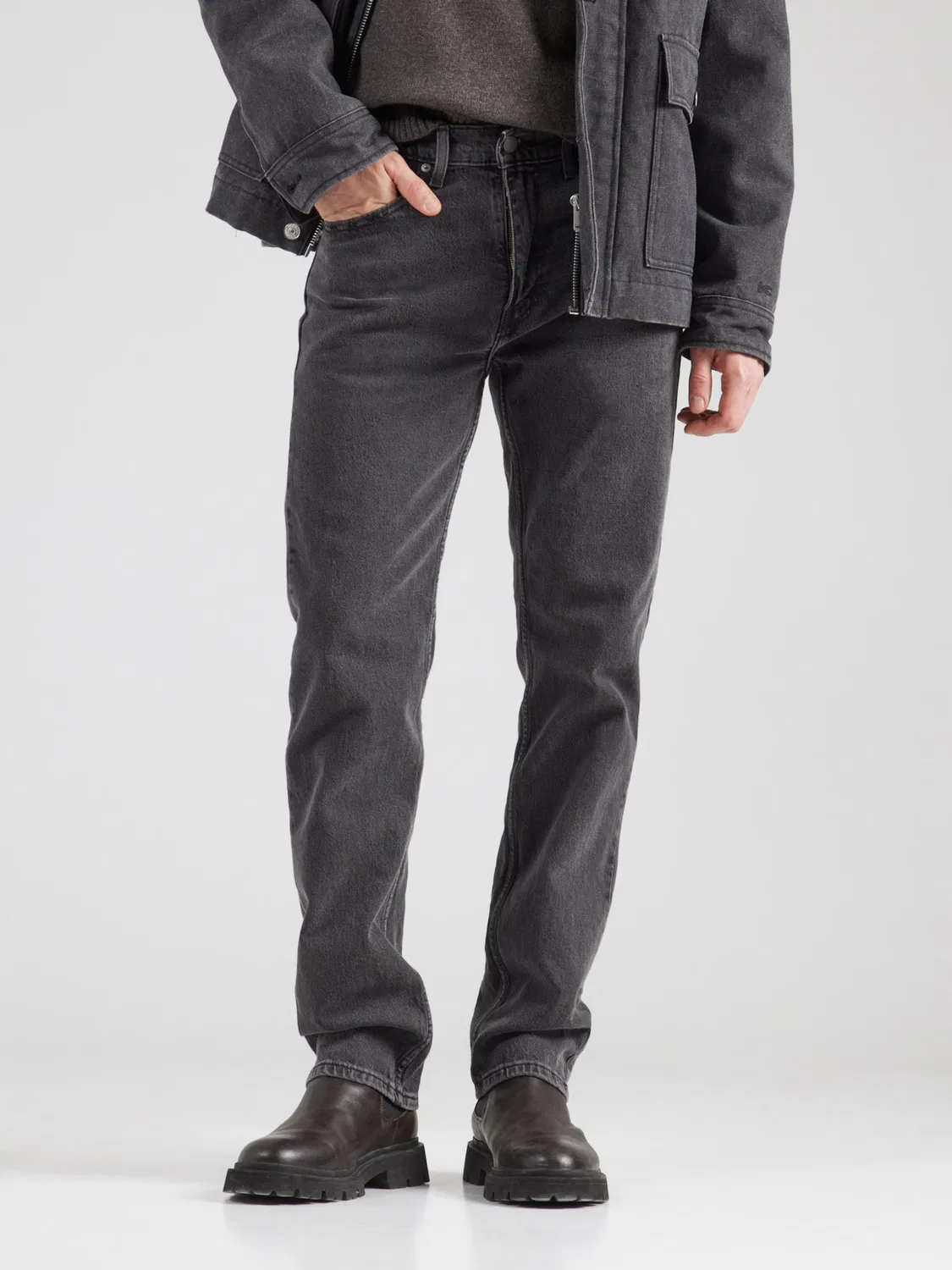 Прямые джинсы 505 стандартный Levi S, черный деним — фото 3