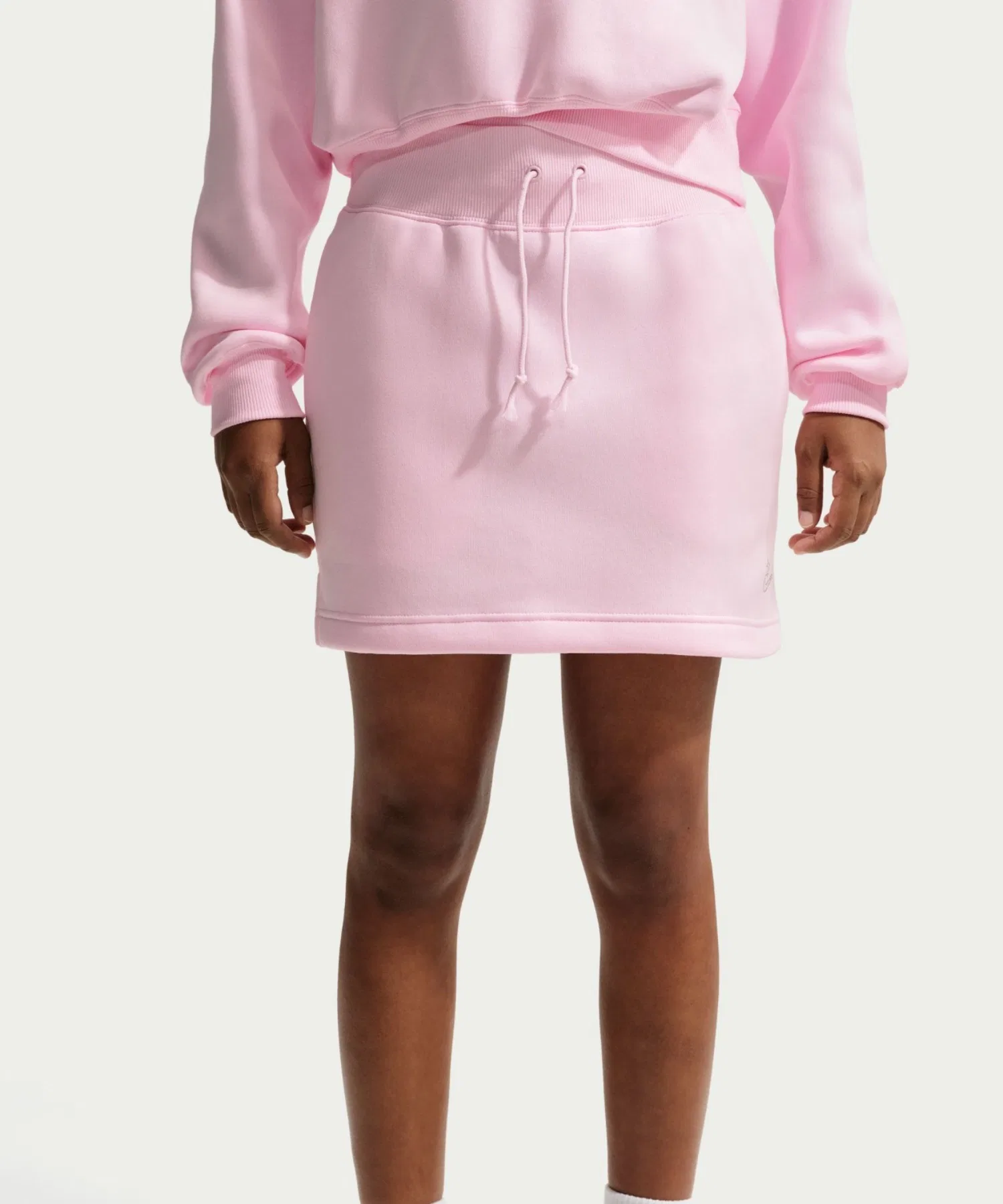 Женская мини-юбка NIKE Phoenix Fleece с завышенной талией, розовая
