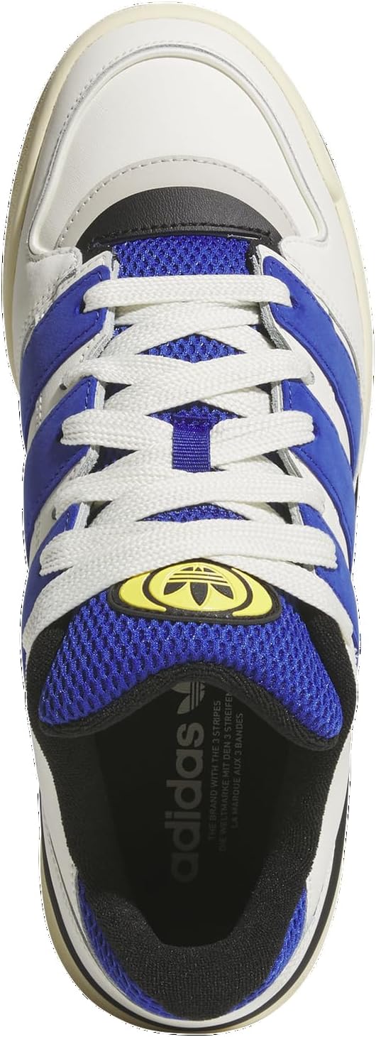 Мужские кроссовки adidas Forum2000 на шнуровке - повседневные, Off White, синий/желтый/белый — фото 4